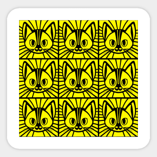 Yellow cat pattern Sticker